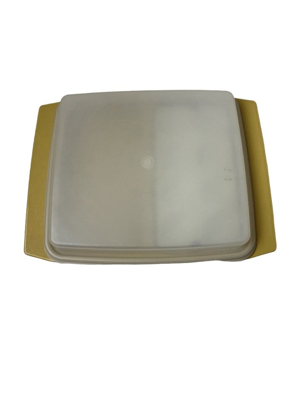 Vintage Tupperware Deviled Egg Tray 723-7 Yellow White Hinged Lid Container